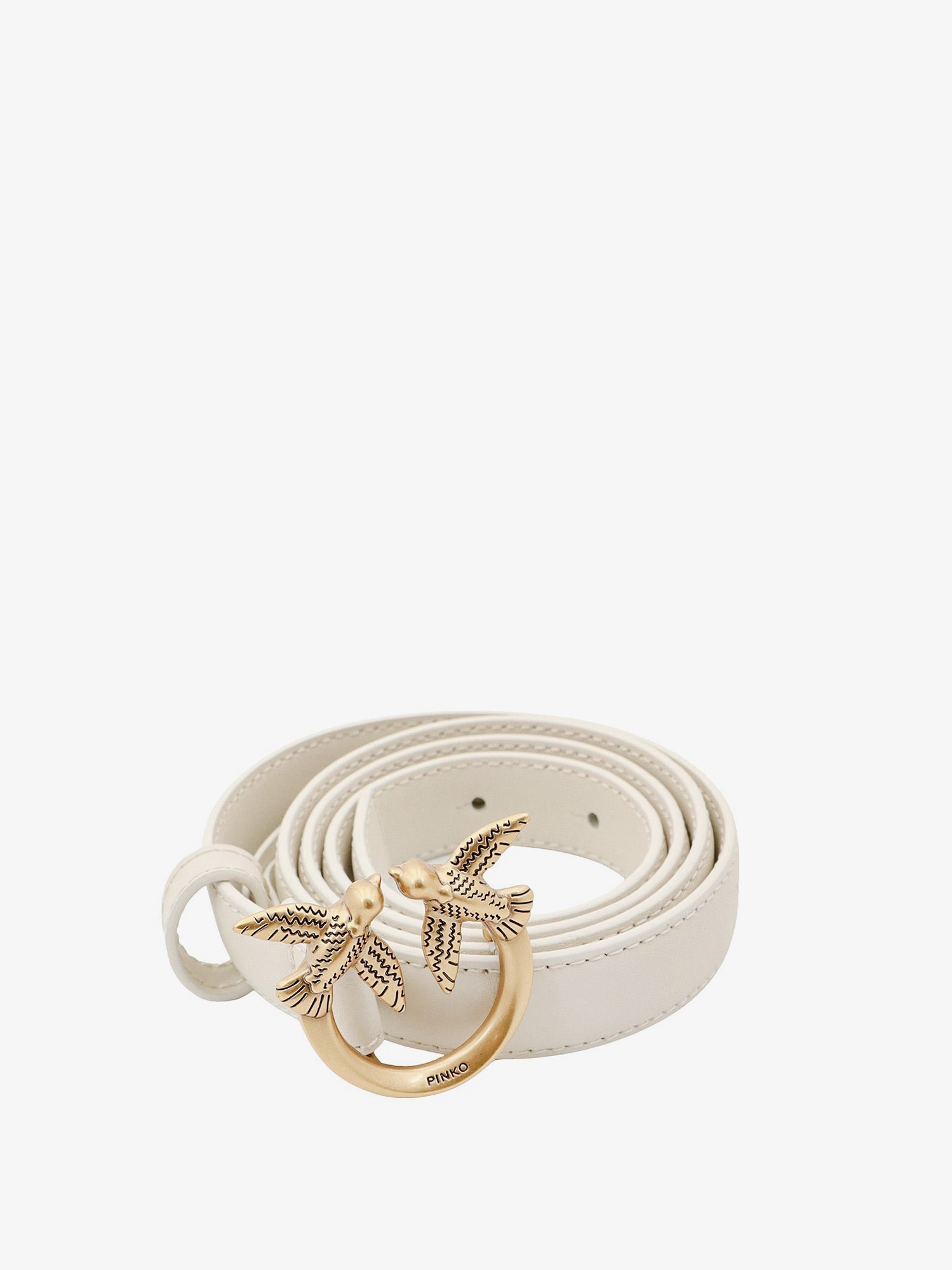 Pinko Love Berry Leather Belt With Love Birds Buckle - 3