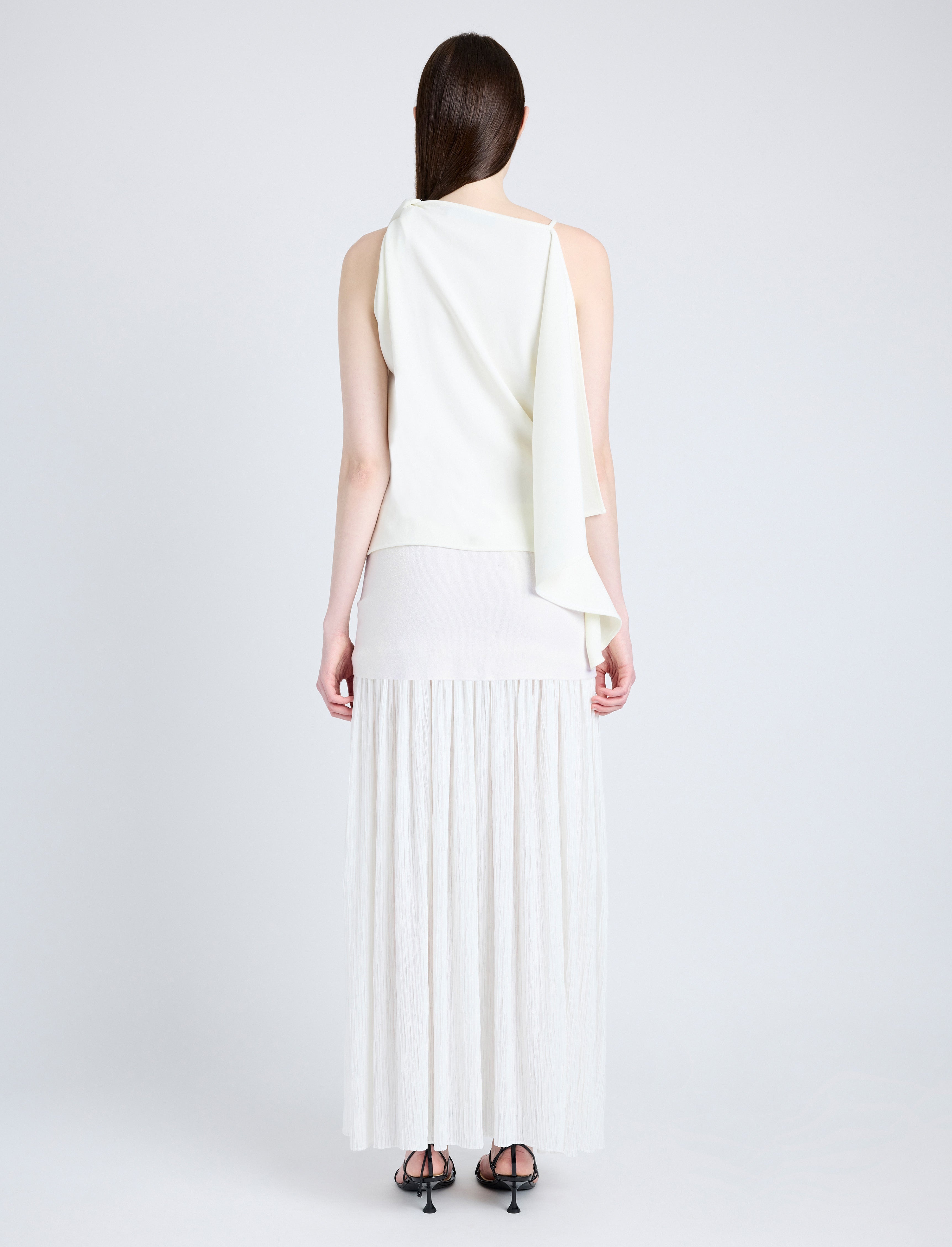 Paige Skirt in Pleated Crepe Chiffon - 4