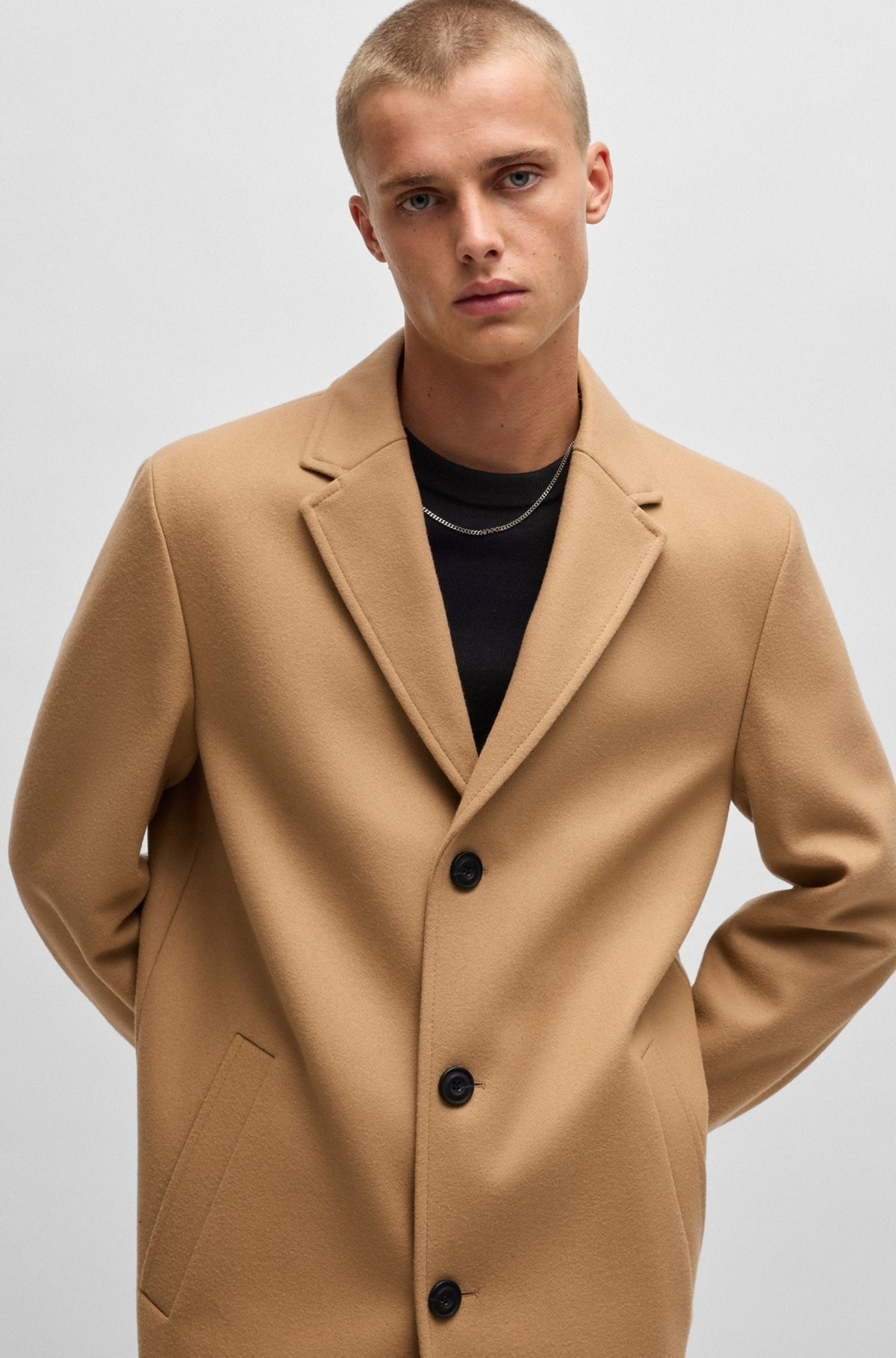 REGULAR-FIT COAT IN WOOL - 3