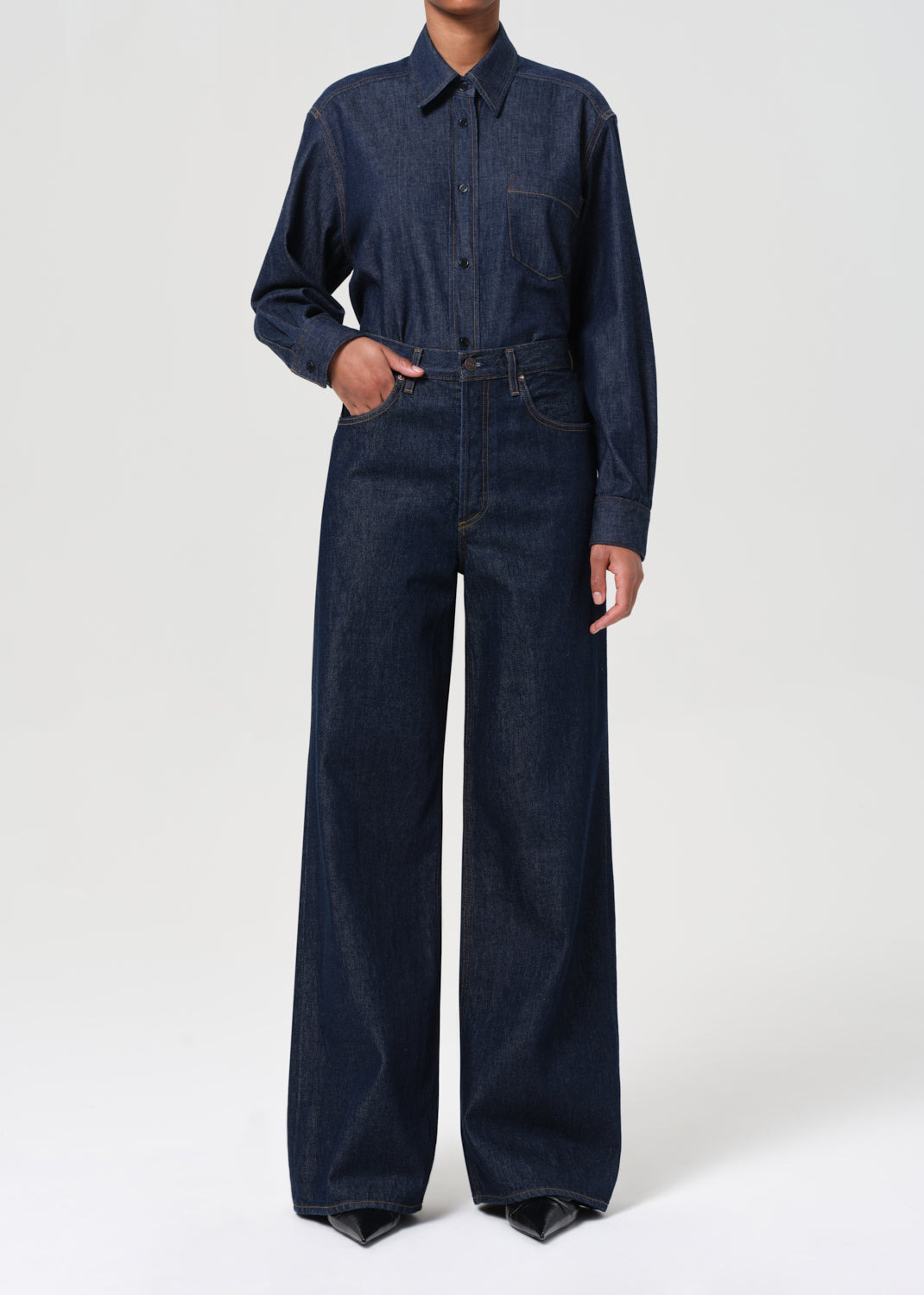 DAME HIGH RISE WIDE LEG NO CUFF IN FOXLEY - 1