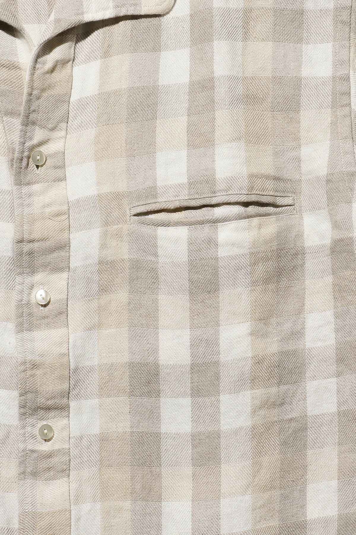 Italian Collar Egyptian Linen - Plaid - 3