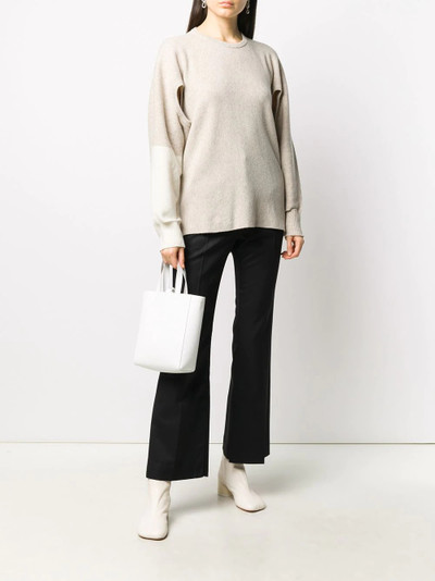 ISSEY MIYAKE fine knit jumper with dual tone sleeve outlook