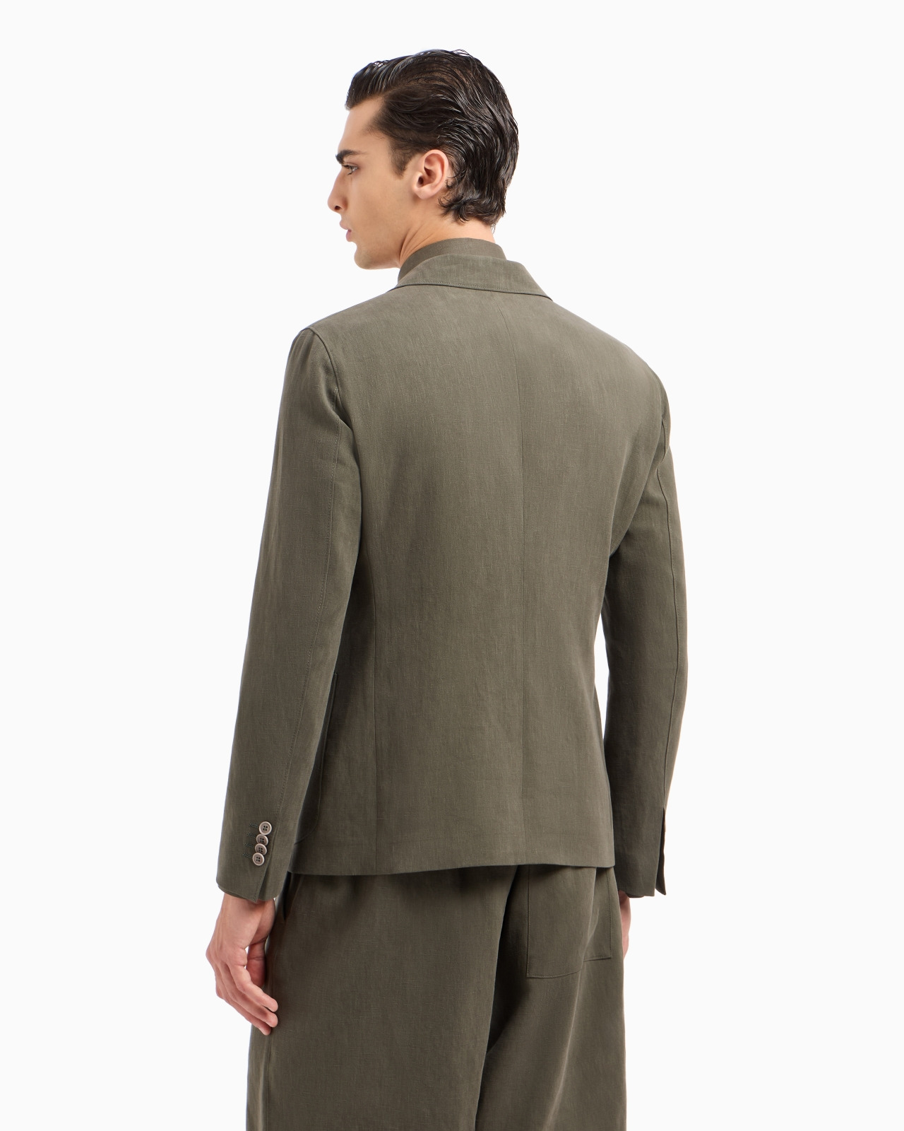 Upton line single-breasted jacket in pure linen canvas - 3
