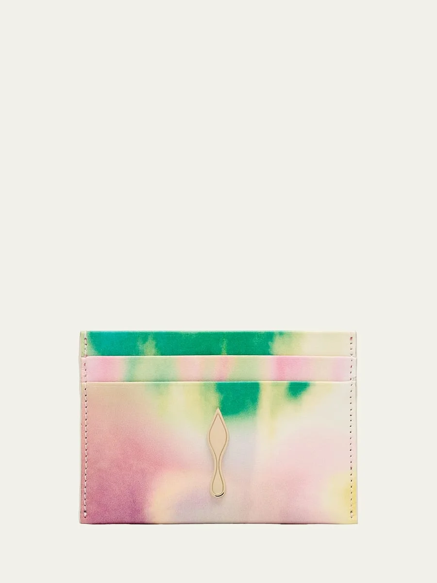 Bettina Card Holder in Tie Dye Leather - 1