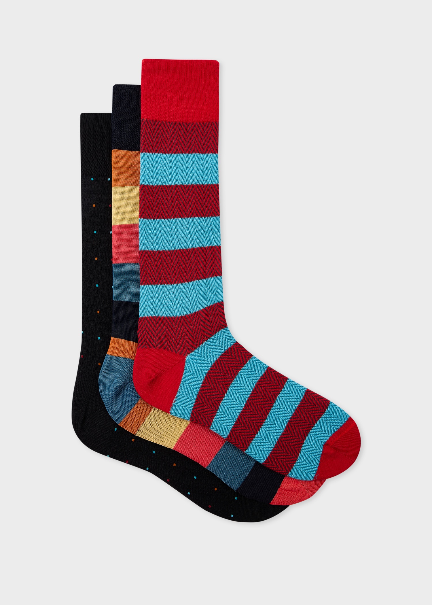 'Artist Stripe' Mixed Socks Three Pack - 1