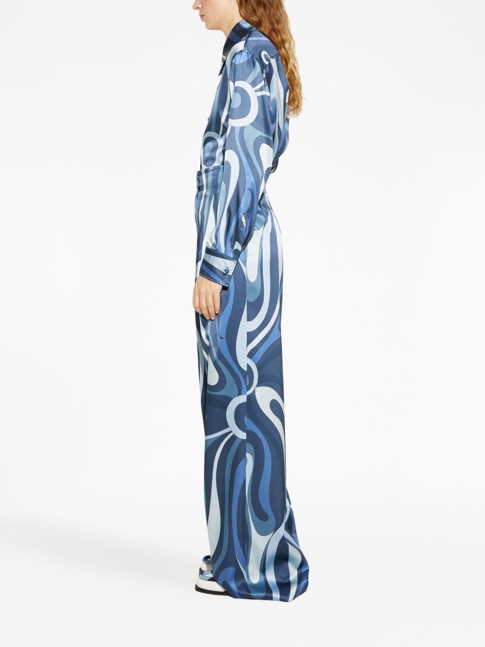 abstract-print silk culottes - 3