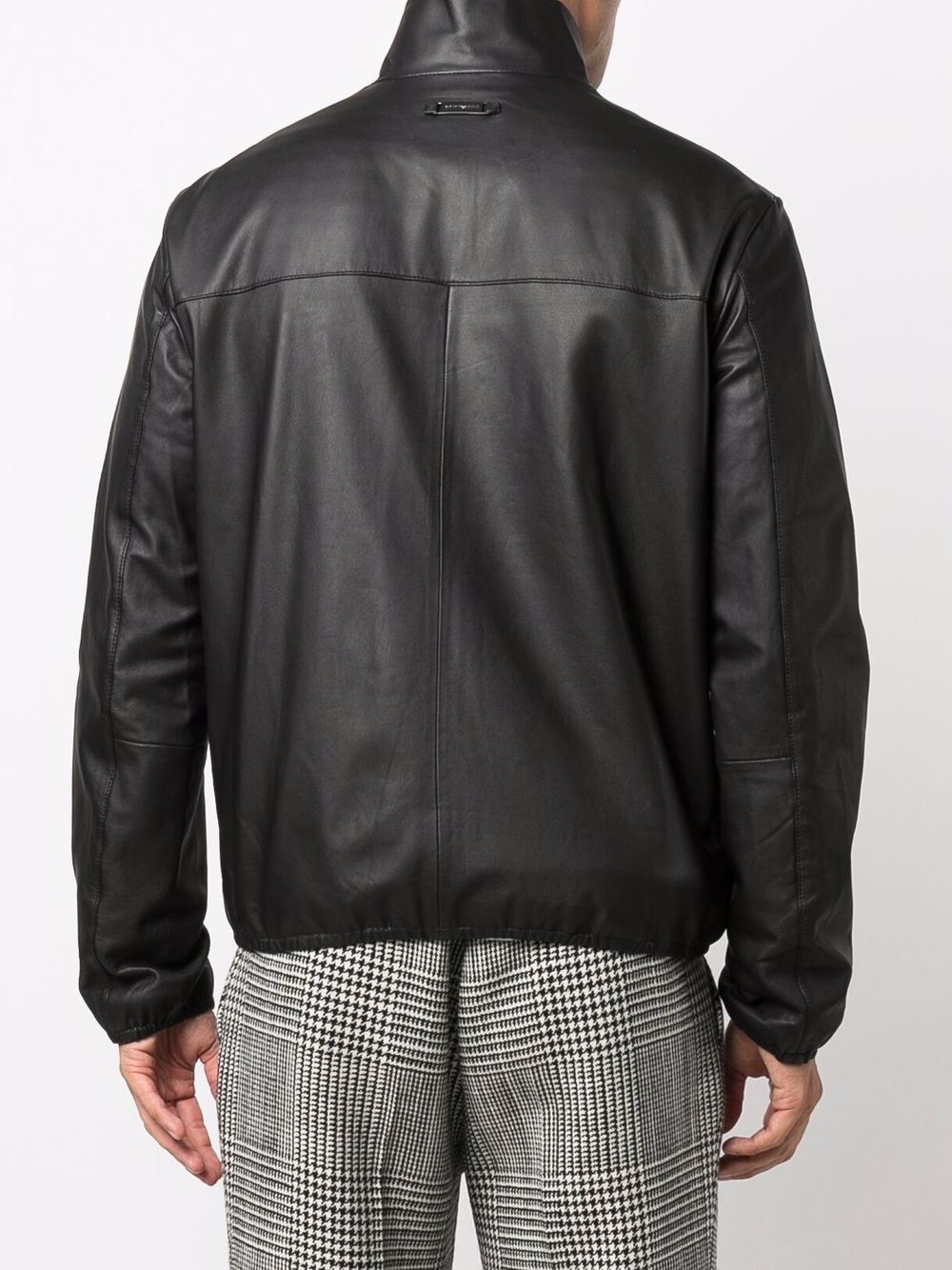 zipped leather jacket - 4