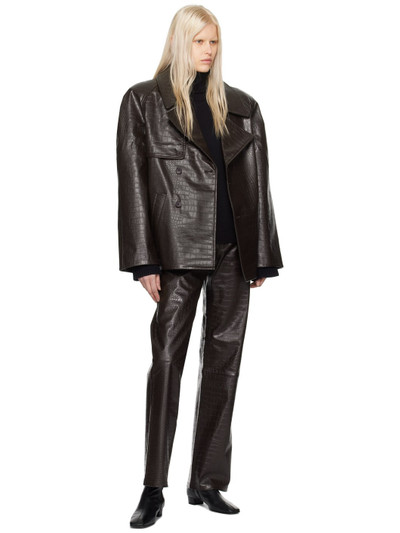 The Frankie Shop Brown Bonnie Faux-Leather Trousers outlook