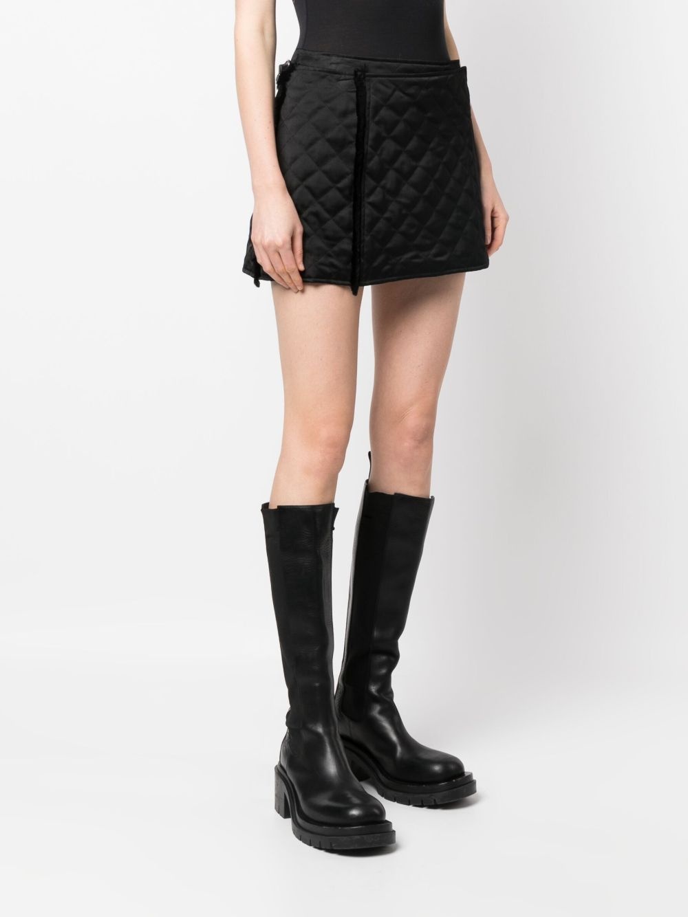 quilted wrap-style mini skirt - 3