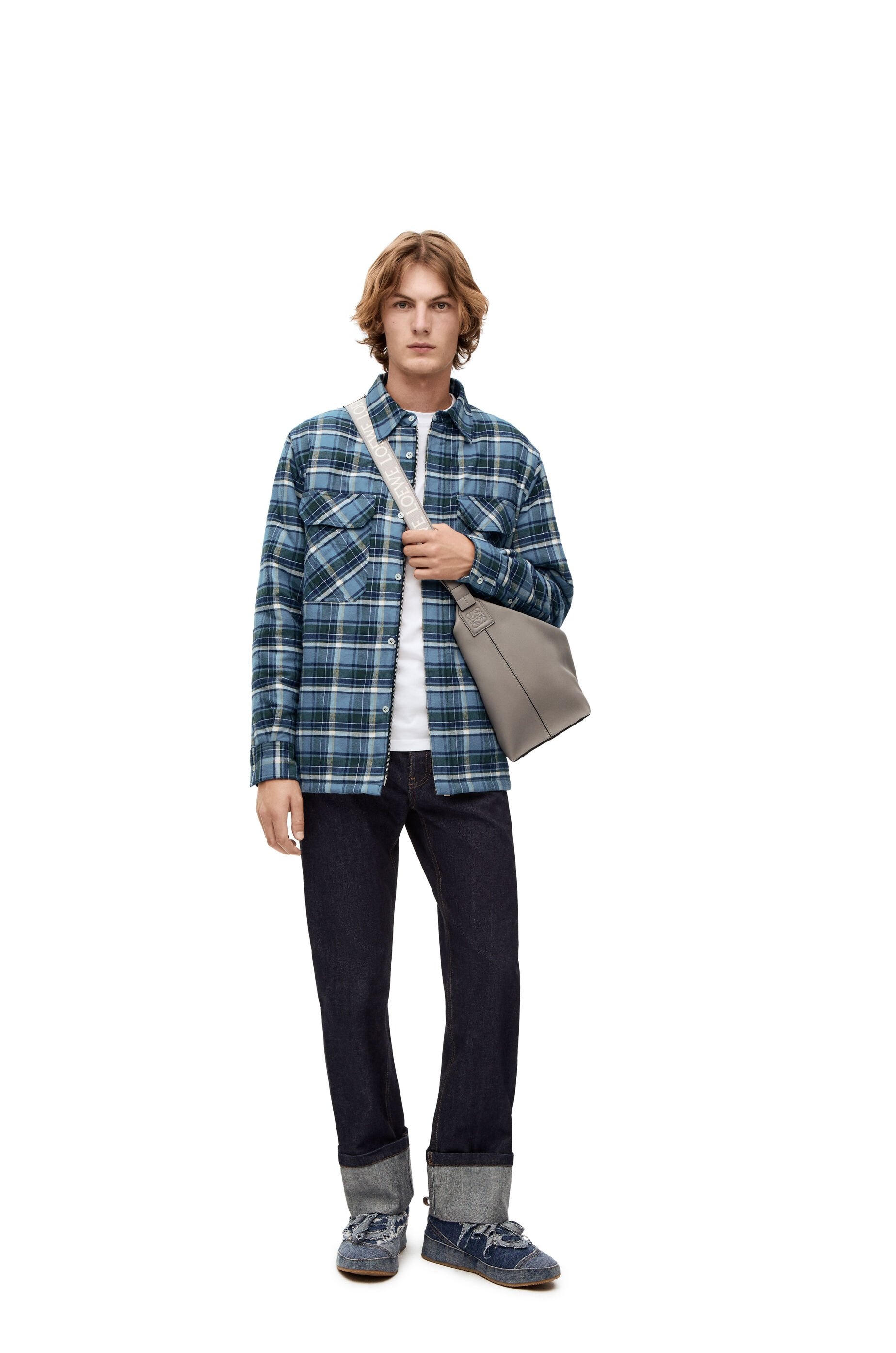 Puffer check overshirt in cotton - 2
