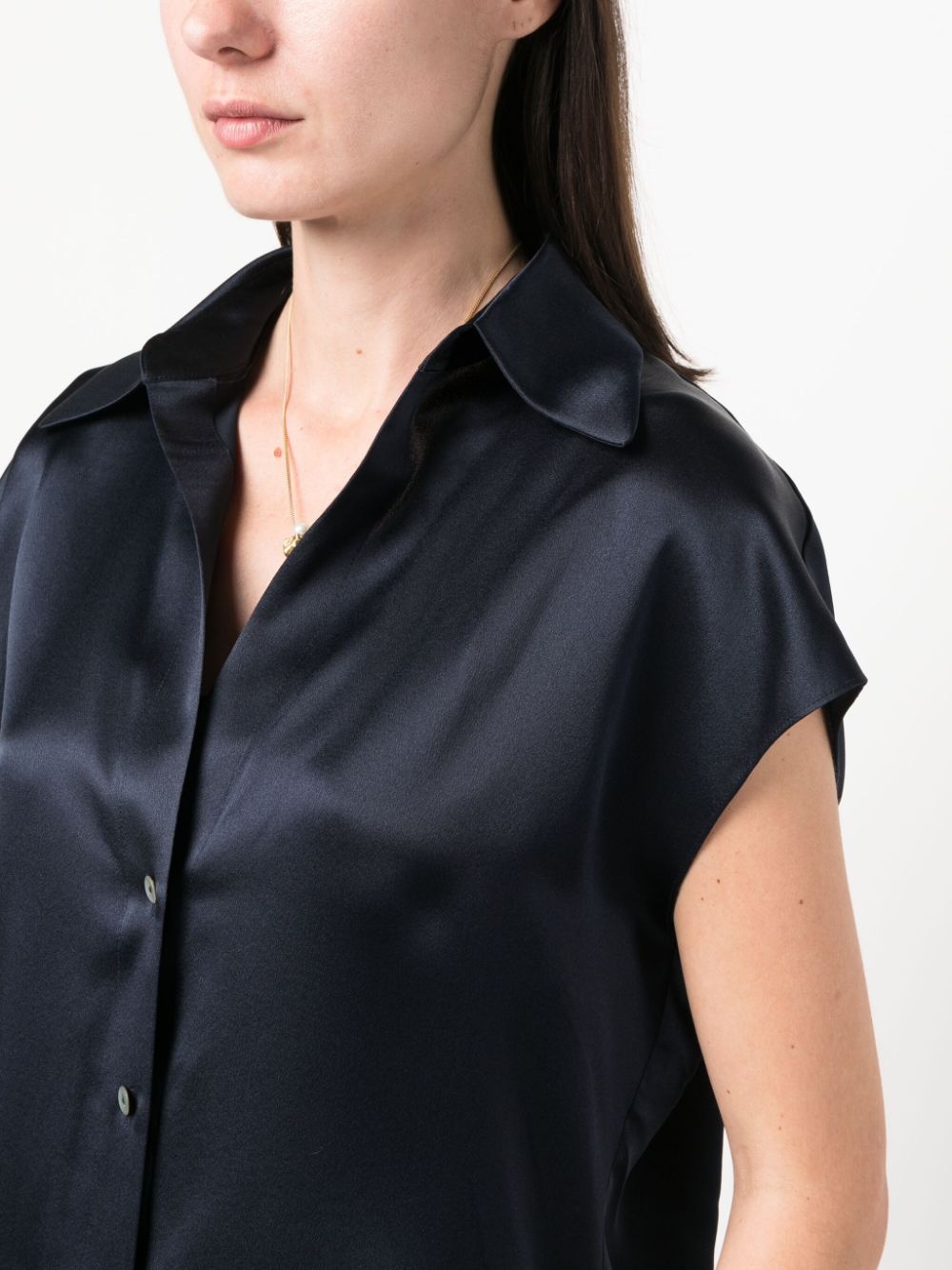 short-sleeve silk shirt - 5