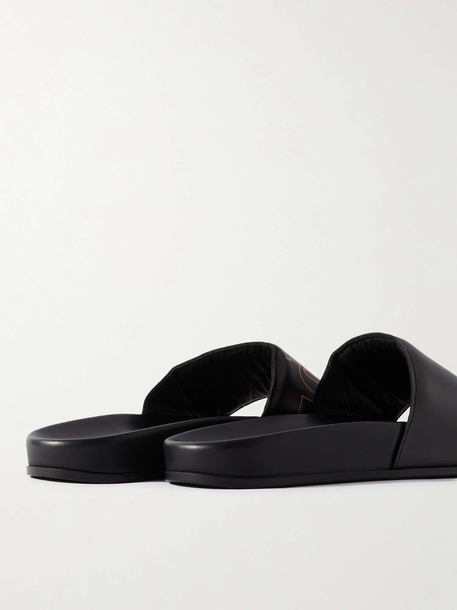 Logo-Print Leather Slides - 5