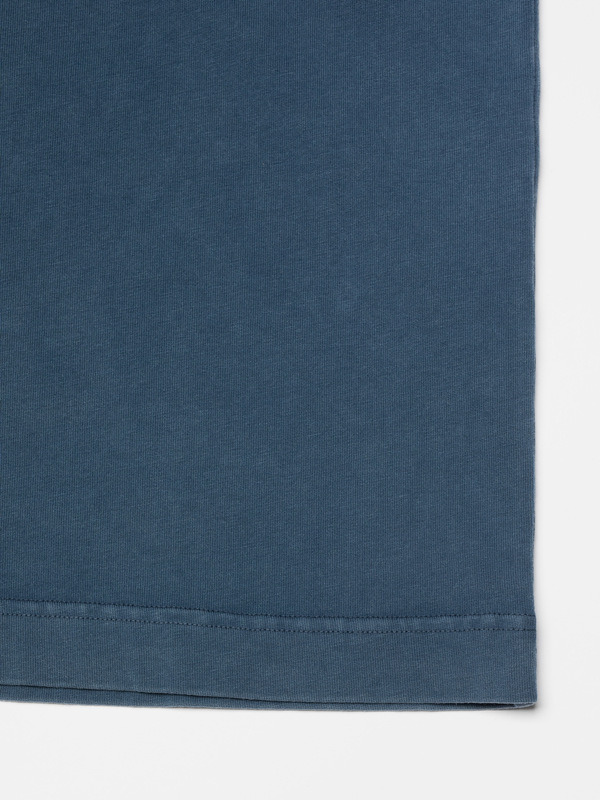 Long Sleeve Henley Washed Blue - 5