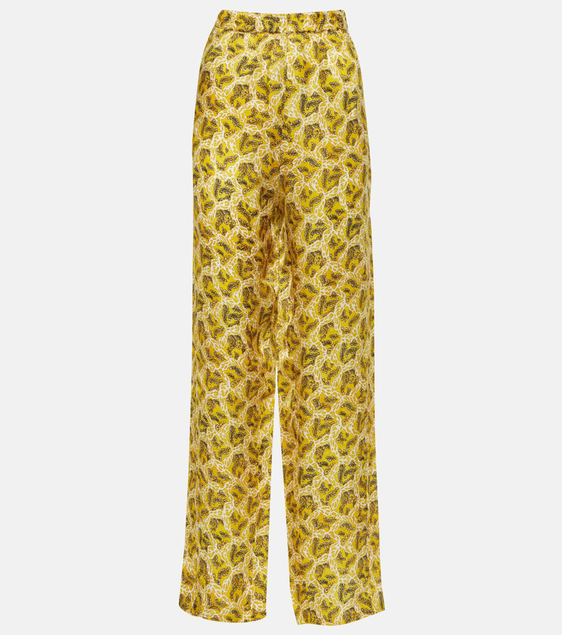 Piera printed silk-blend straight pants - 1