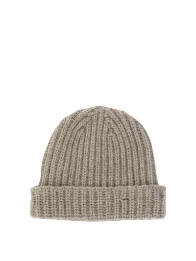 Marni Beanie With Embroidered Logo Hats Beige outlook