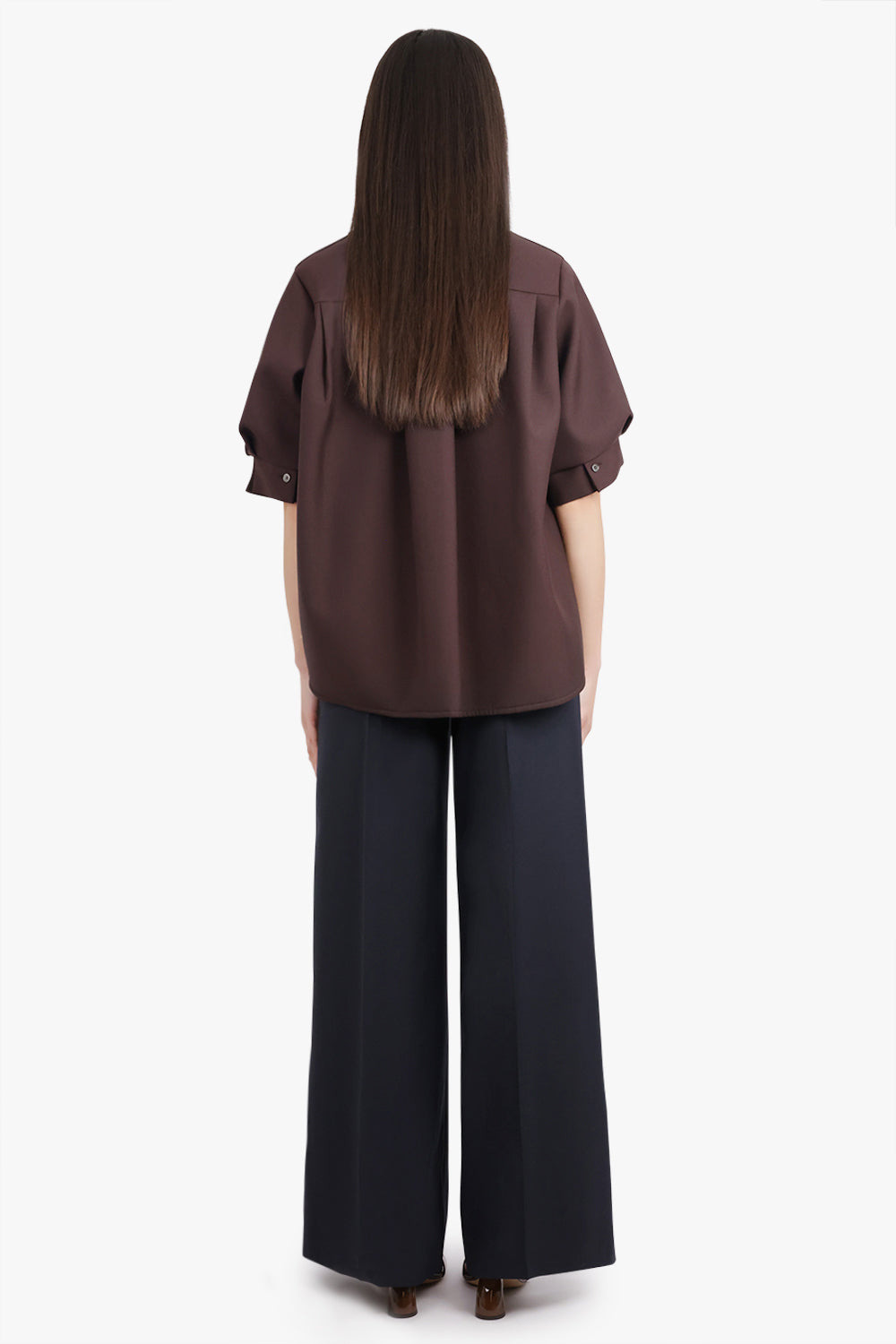 SUITING CONTRAST S/S LAYERED KNIT CARDIGAN | BROWN - 5