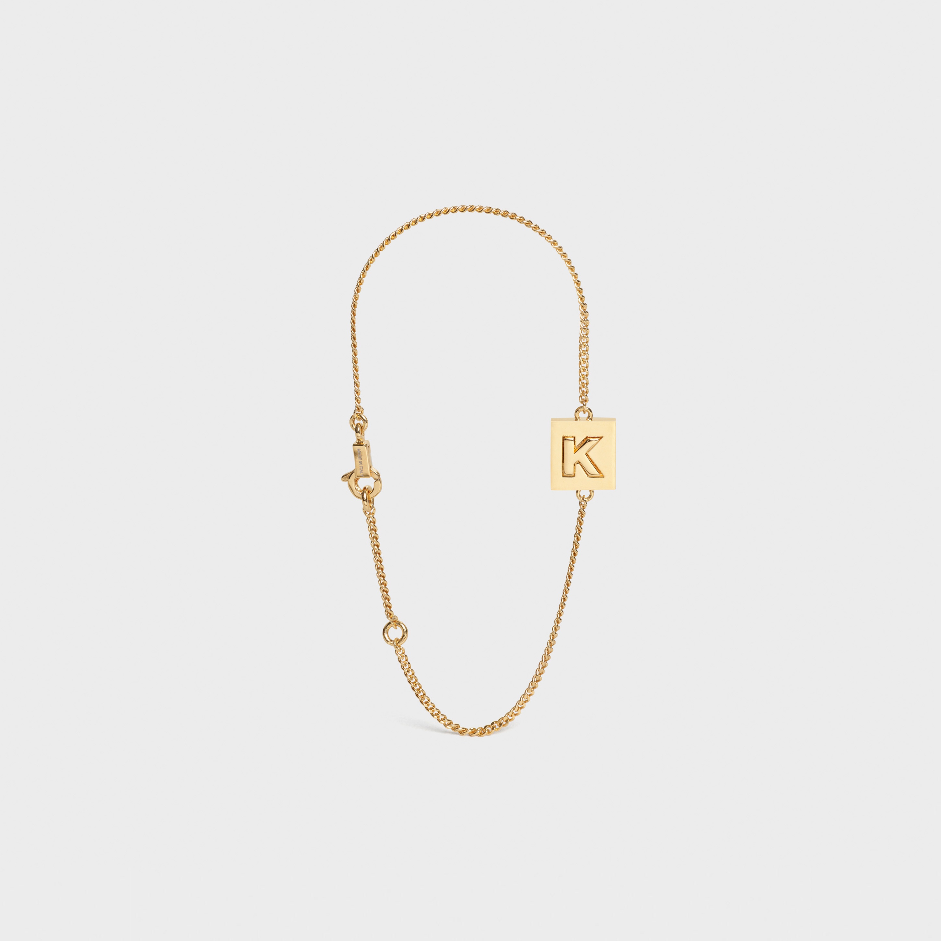 Alphabet K Bracelet in Brass - 2