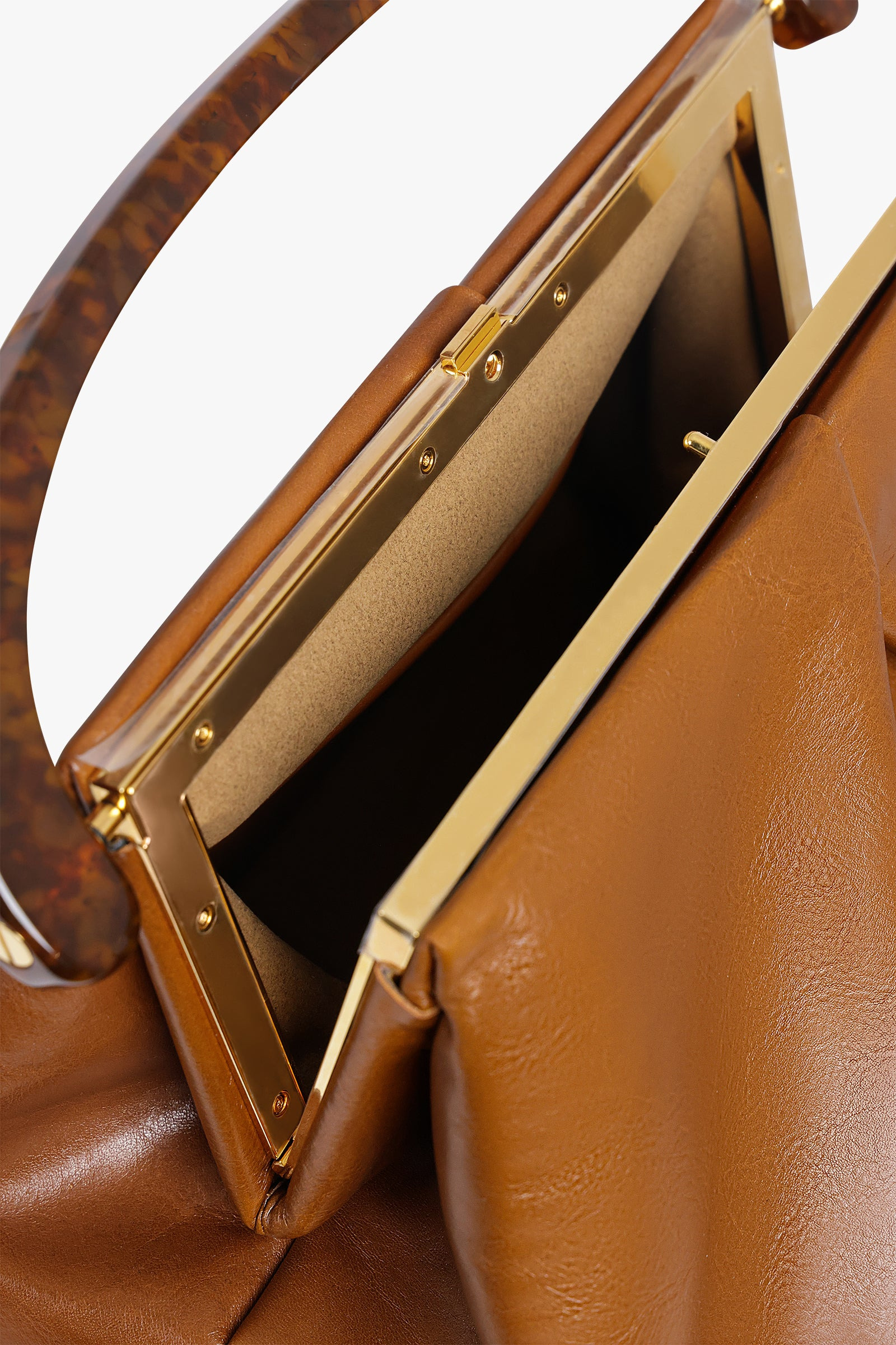MEDIUM RESIN HANDLE BAG | TAN - 3