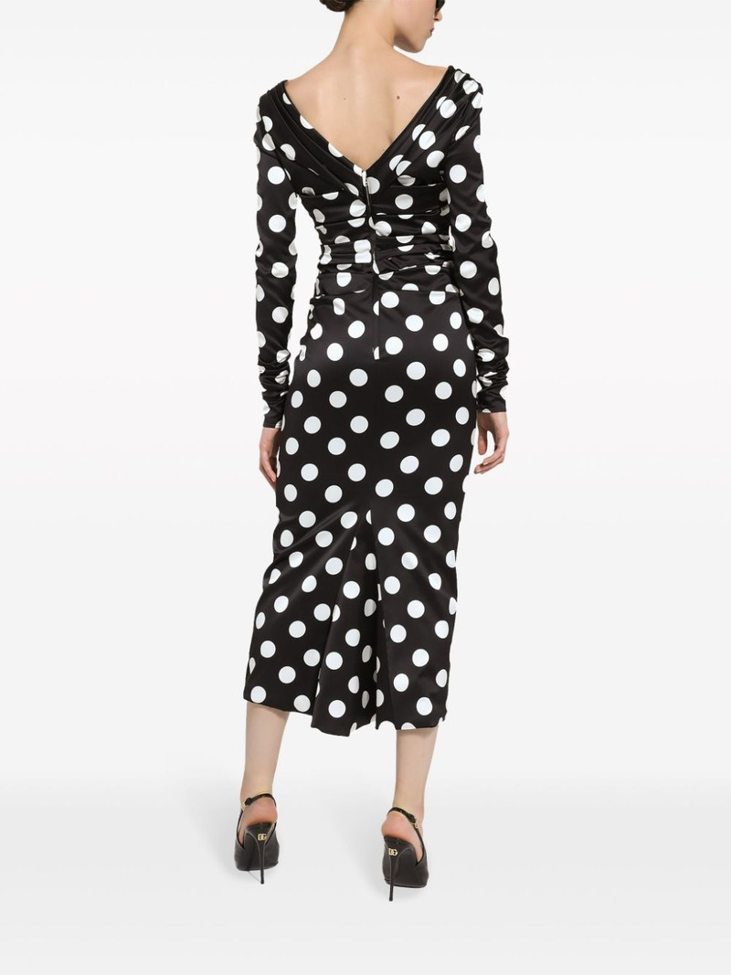 polka dot-print satin dress 4