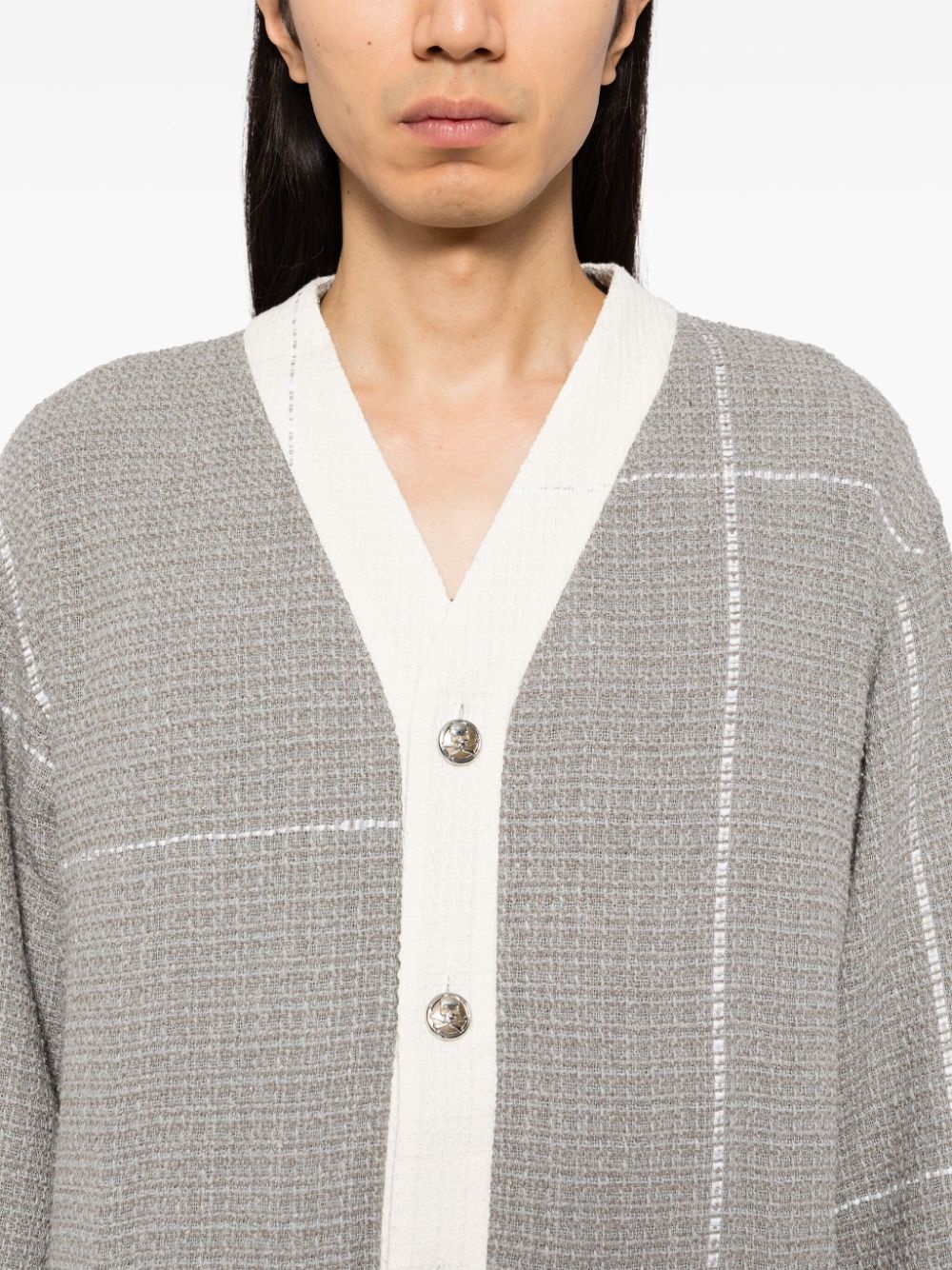 embossed button cardigan - 5