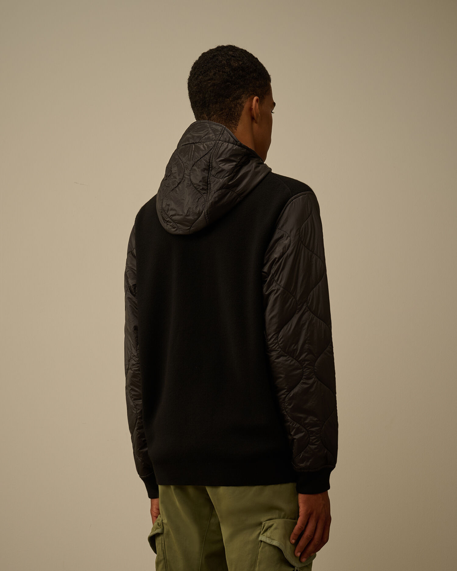 Extrafine Merino Wool Mixed Hooded Zip Sweater - 4