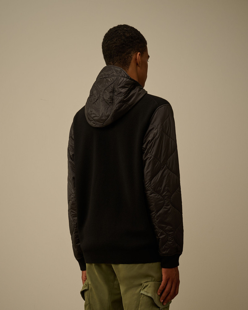 Extrafine Merino Wool Mixed Hooded Zip Sweater 4