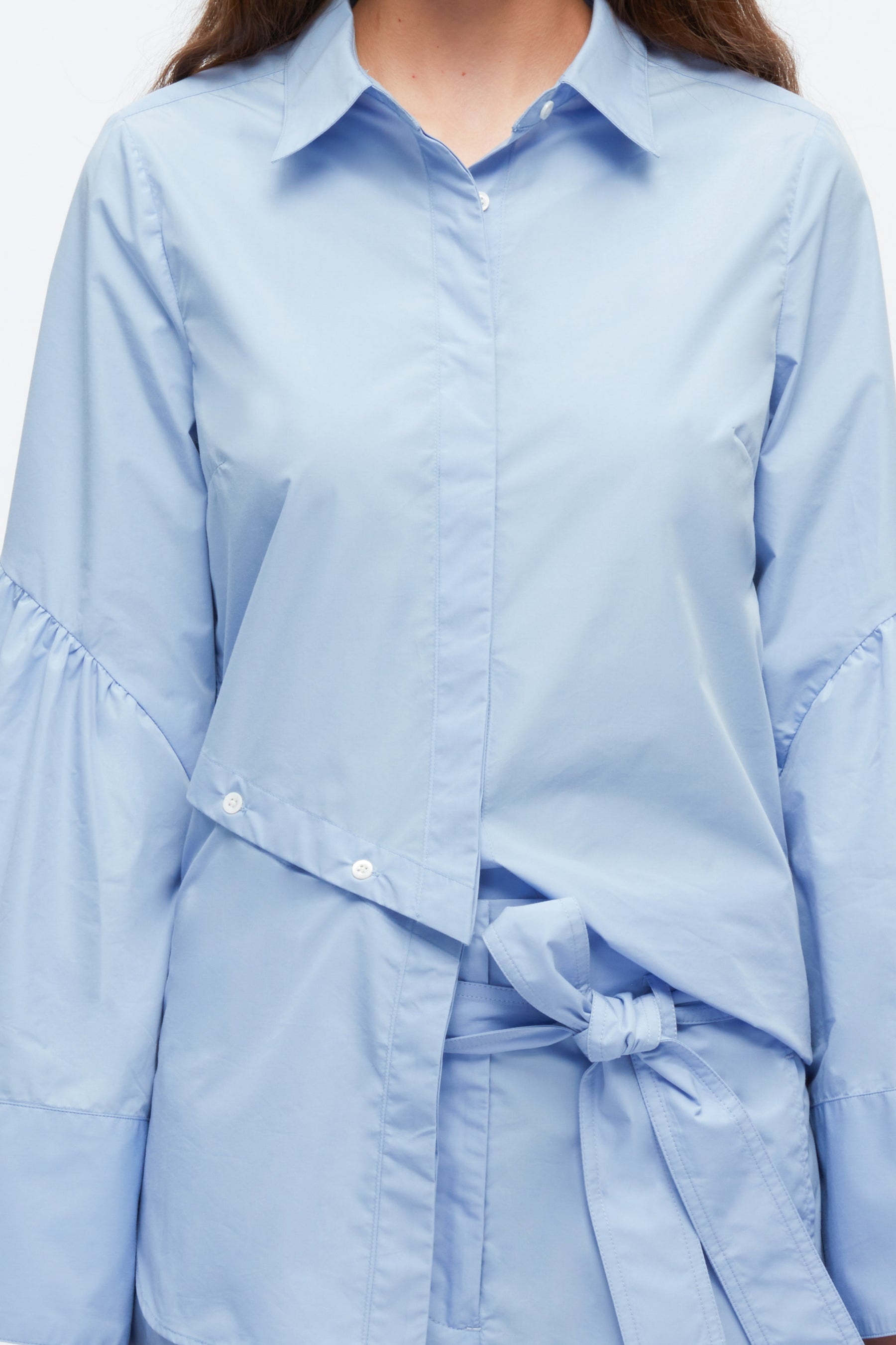 Long Sleeve Shirt with Asymmetric Button Panel - 6