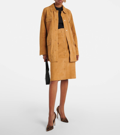 Yves Salomon Single-breasted suede coat outlook