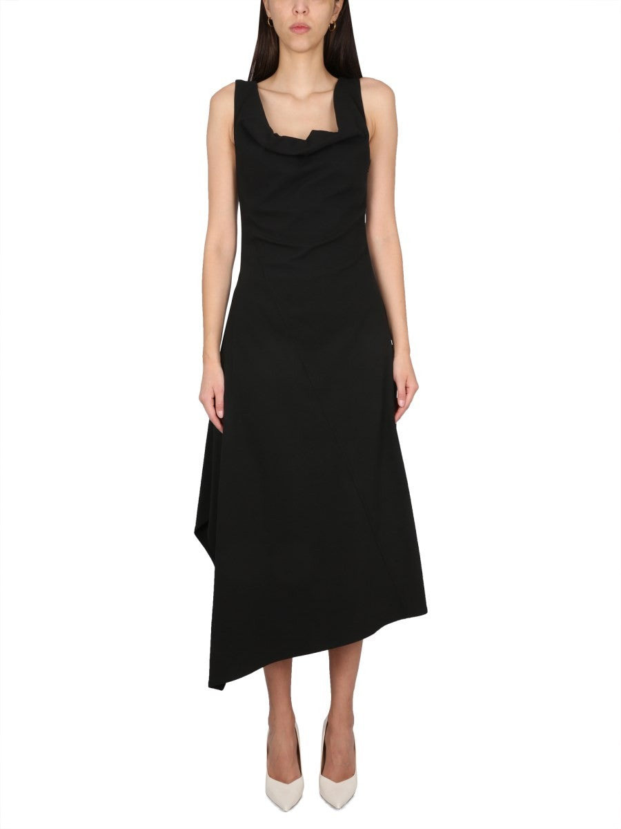 ASYMMETRICAL MIDI DRESS - 1