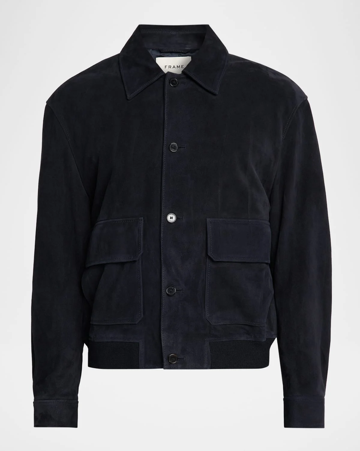 Men's Suede Button-Front Blouson - 1