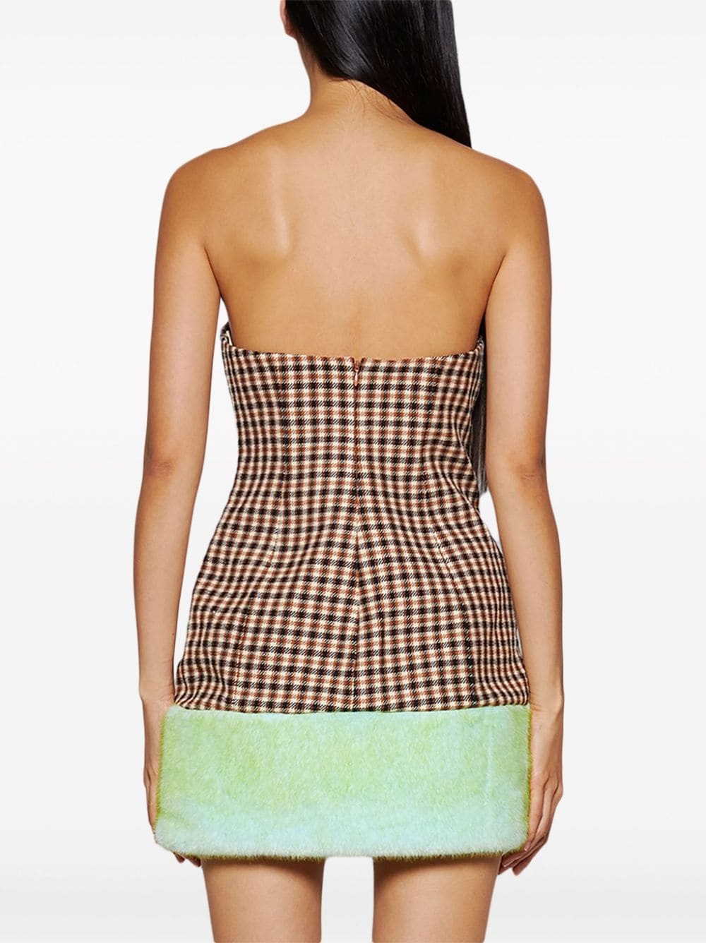 check-print bandeau minidress - 5