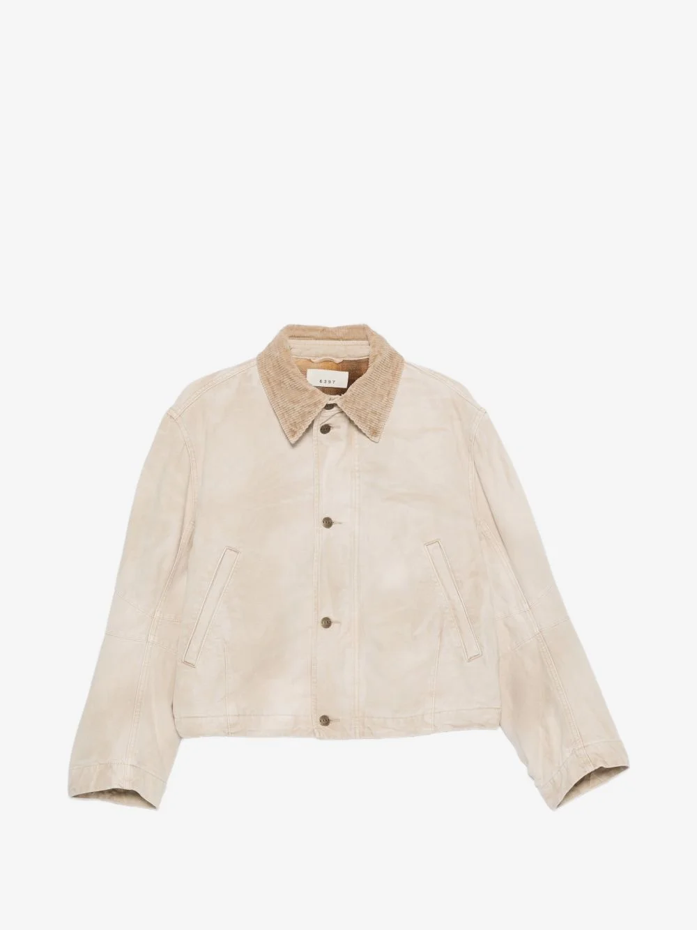 corduroy-collar button-front jacket - 1