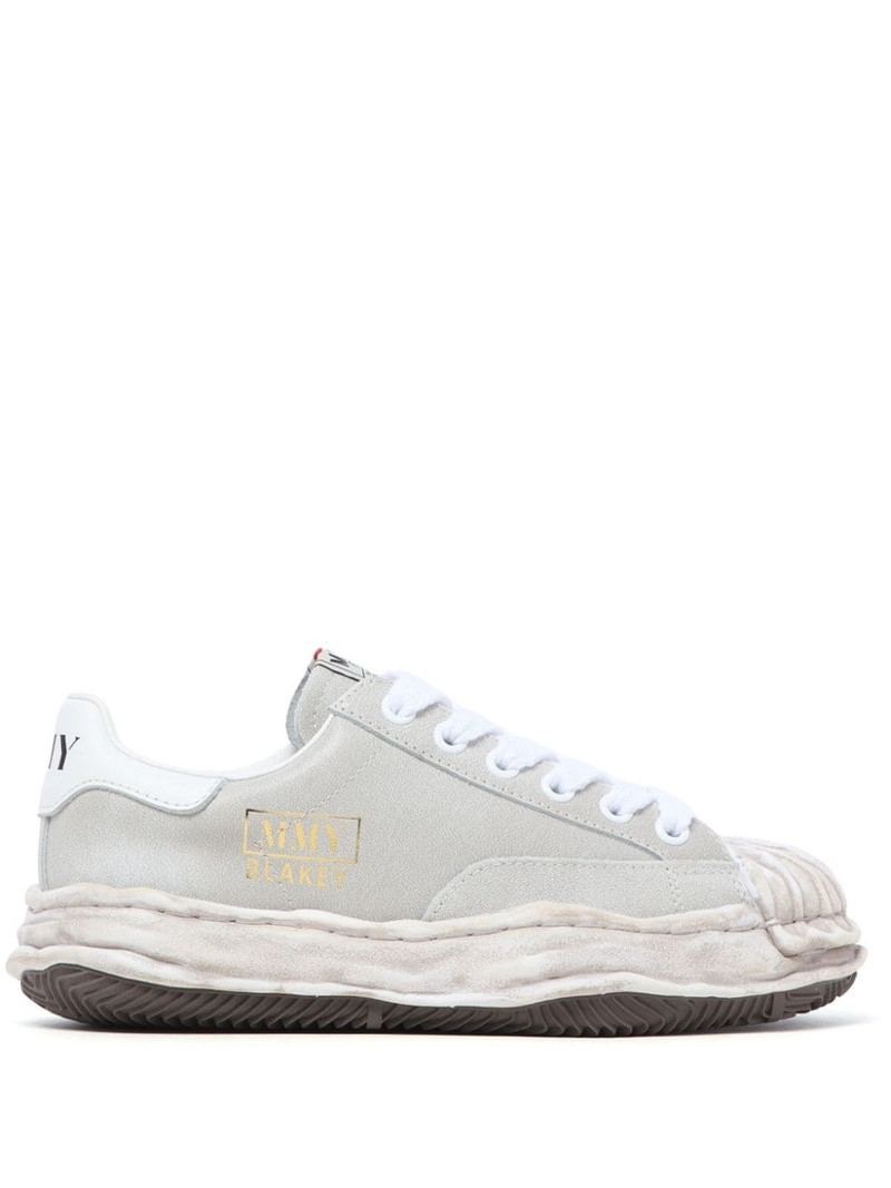 Blakey distressed-effect leather sneakers 1