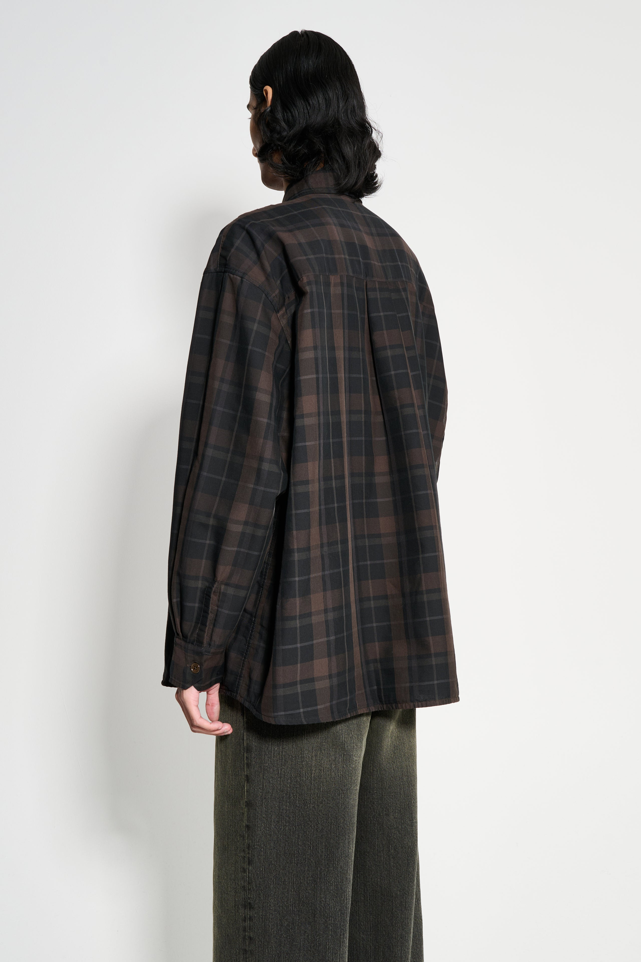 OUR LEGACY BORROWED SHIRT BLACK SHEER SHADOW CHECK - 4