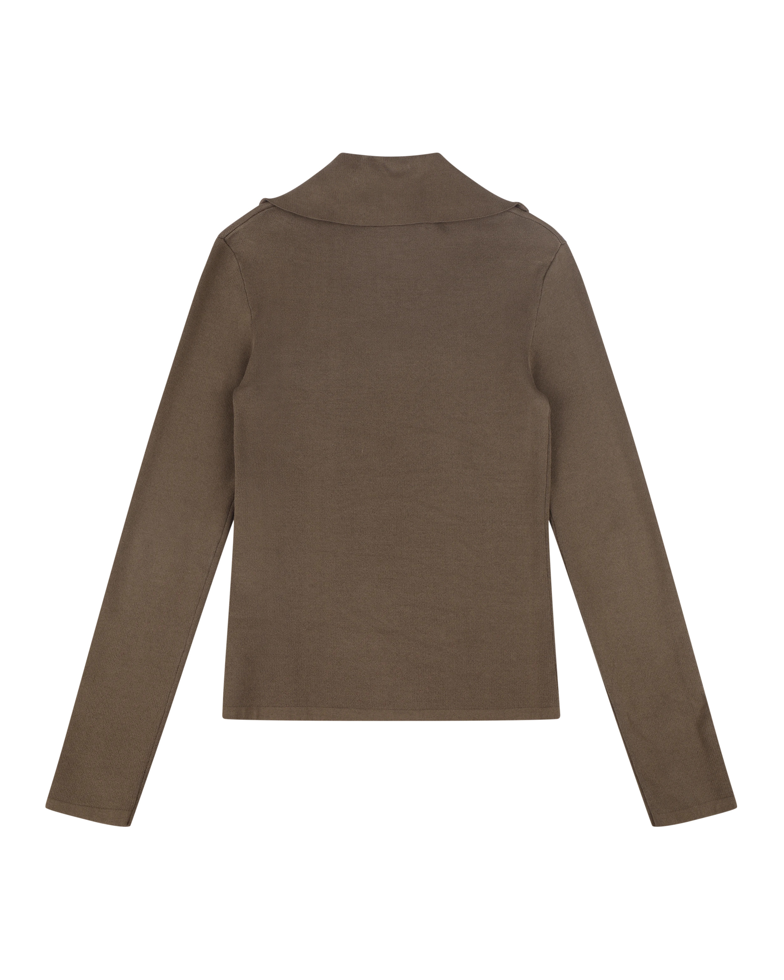 ZIP UP TURTLENECK BROWN - 4