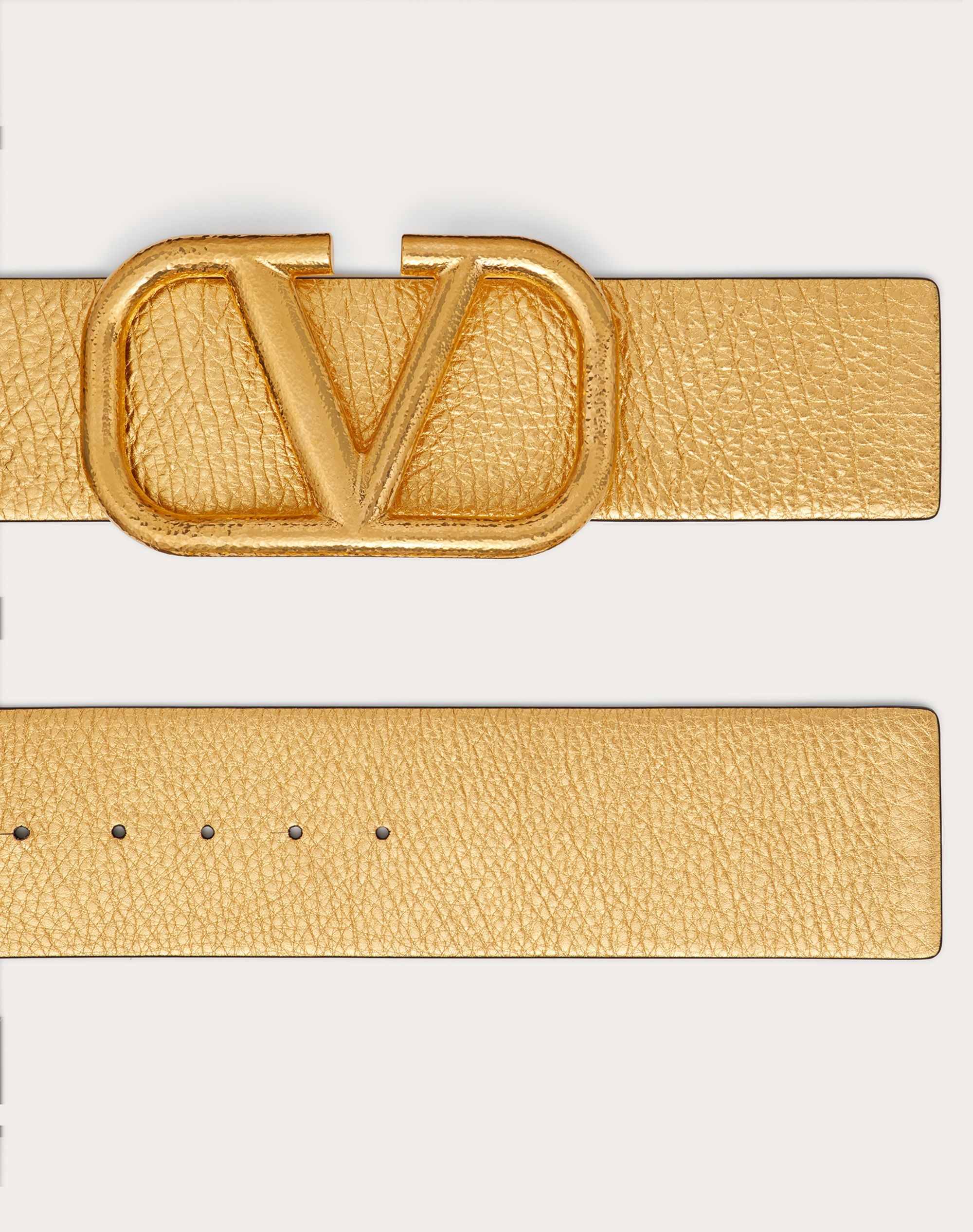 VLogo Signature Metallic Grainy Calfskin Belt 70 mm - 3