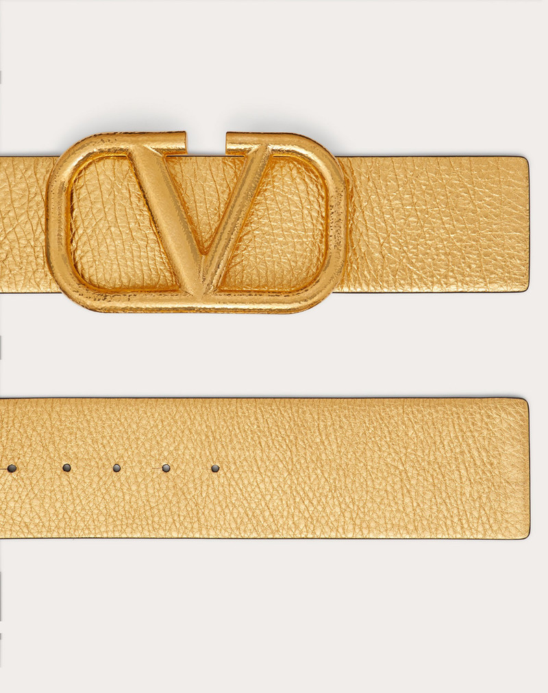 VLogo Signature Metallic Grainy Calfskin Belt 70 mm 3