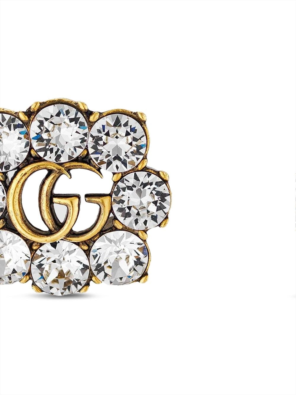 Double G crystal earrings - 3