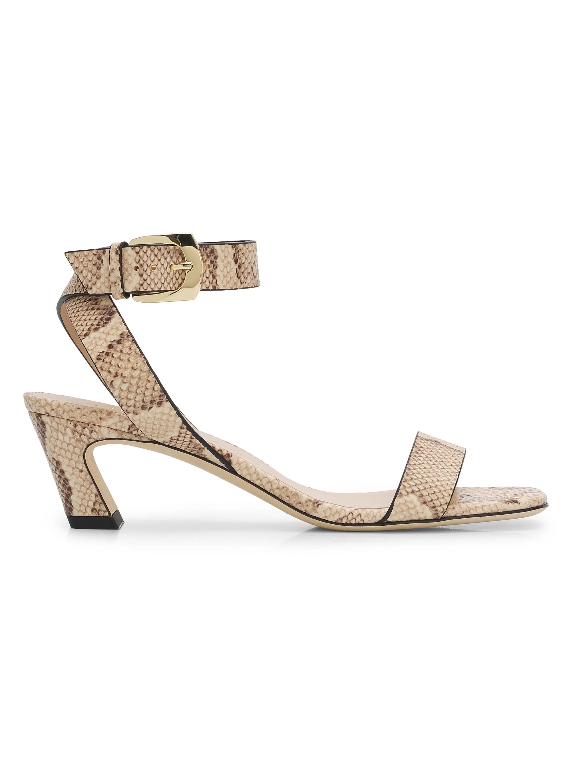 Women's Sai 50MM Snake-Embossed Leather Block-Heel Sandals - Adobe - 1