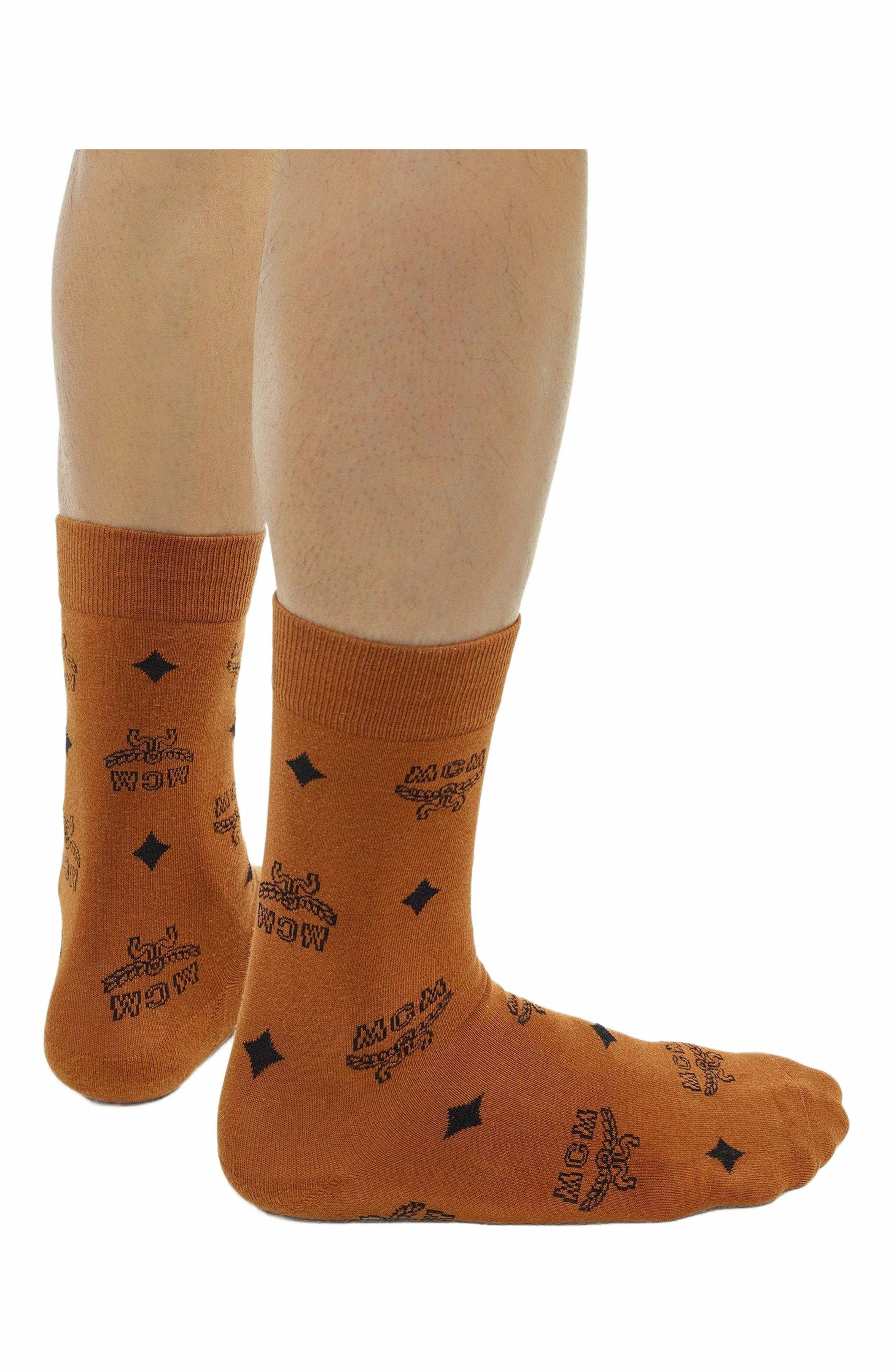MCM Monogram Knit Socks in Cognac at Nordstrom - 5