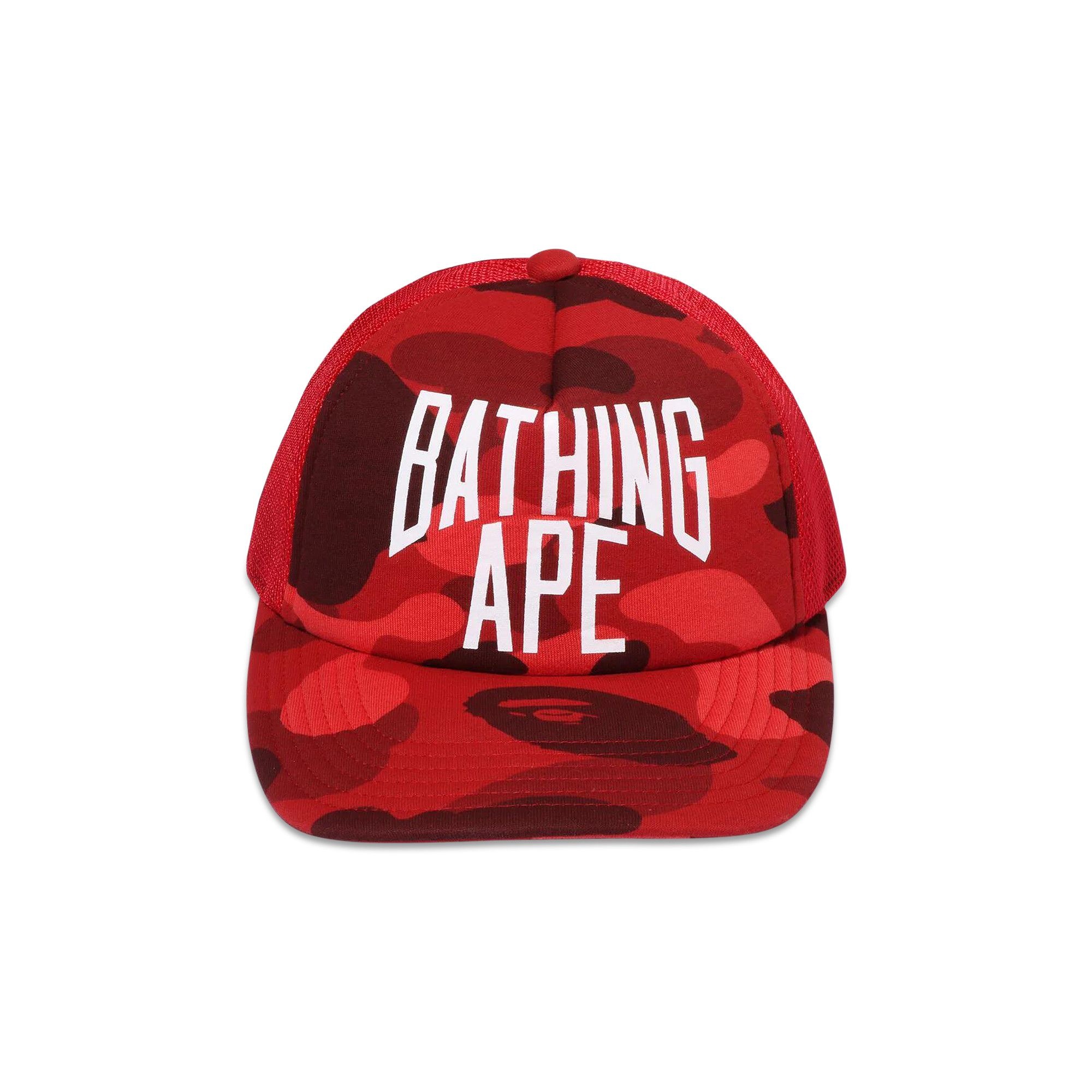 A BATHING APE® BAPE Color Camo Nyc Logo Mesh Cap 'Red