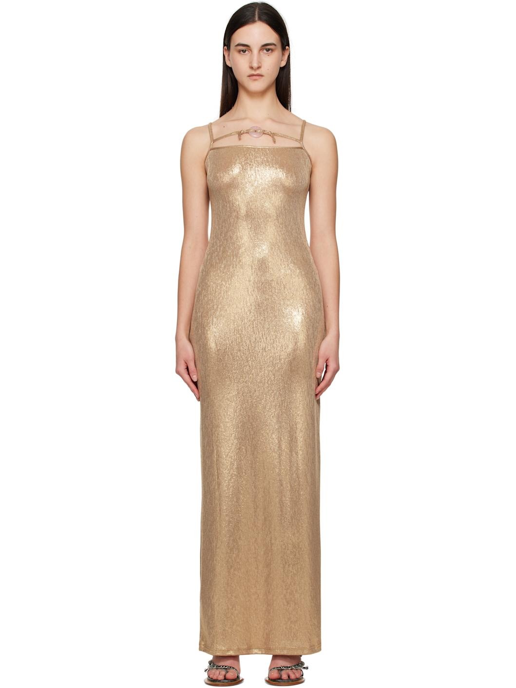 Gold Charmed Maxi Dress - 1
