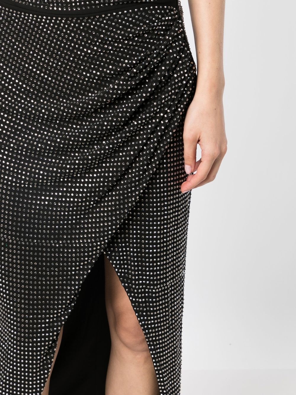 gem-embellished draped skirt - 5