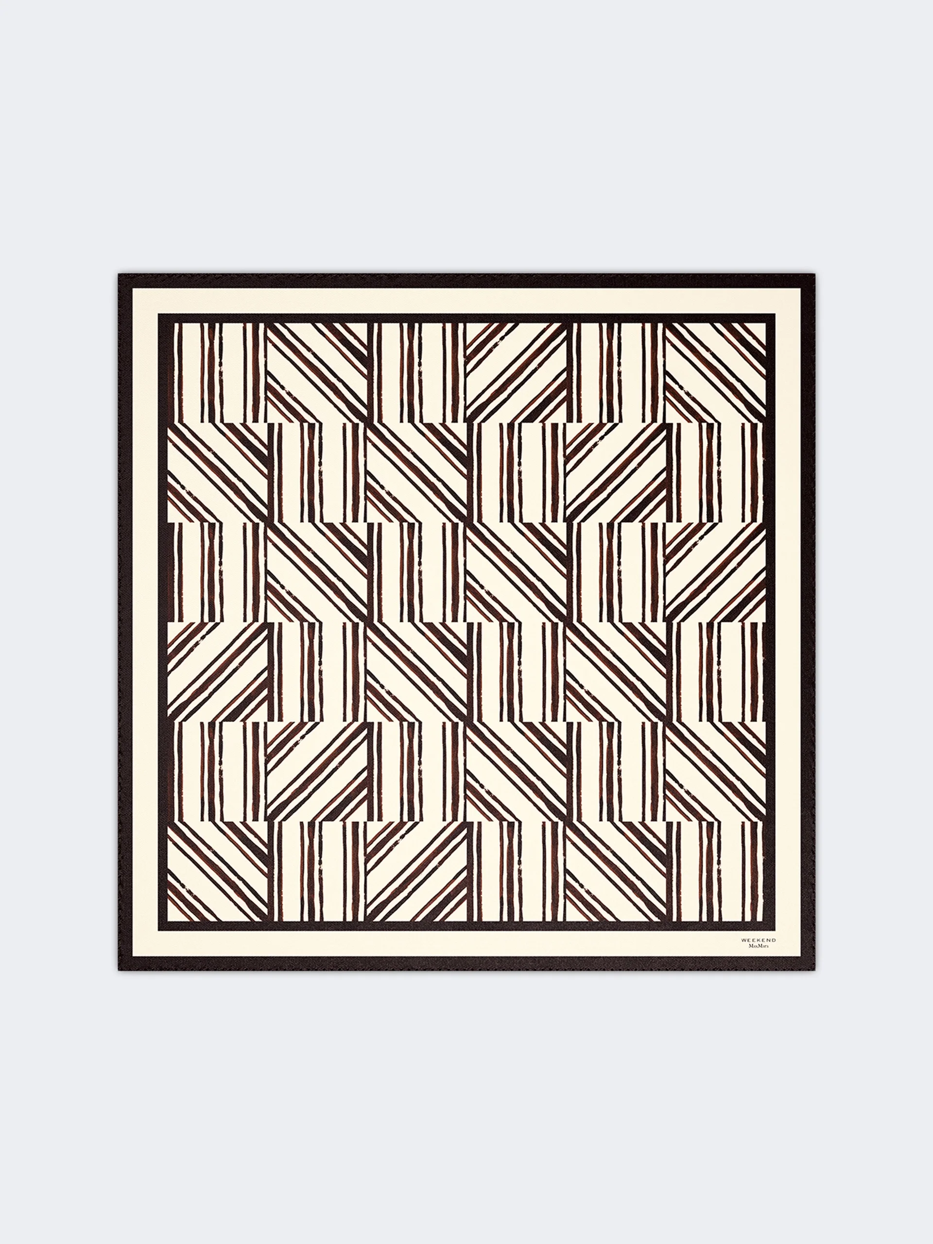 SIAM Printed silk twill scarf - CHOCOLATE - 1