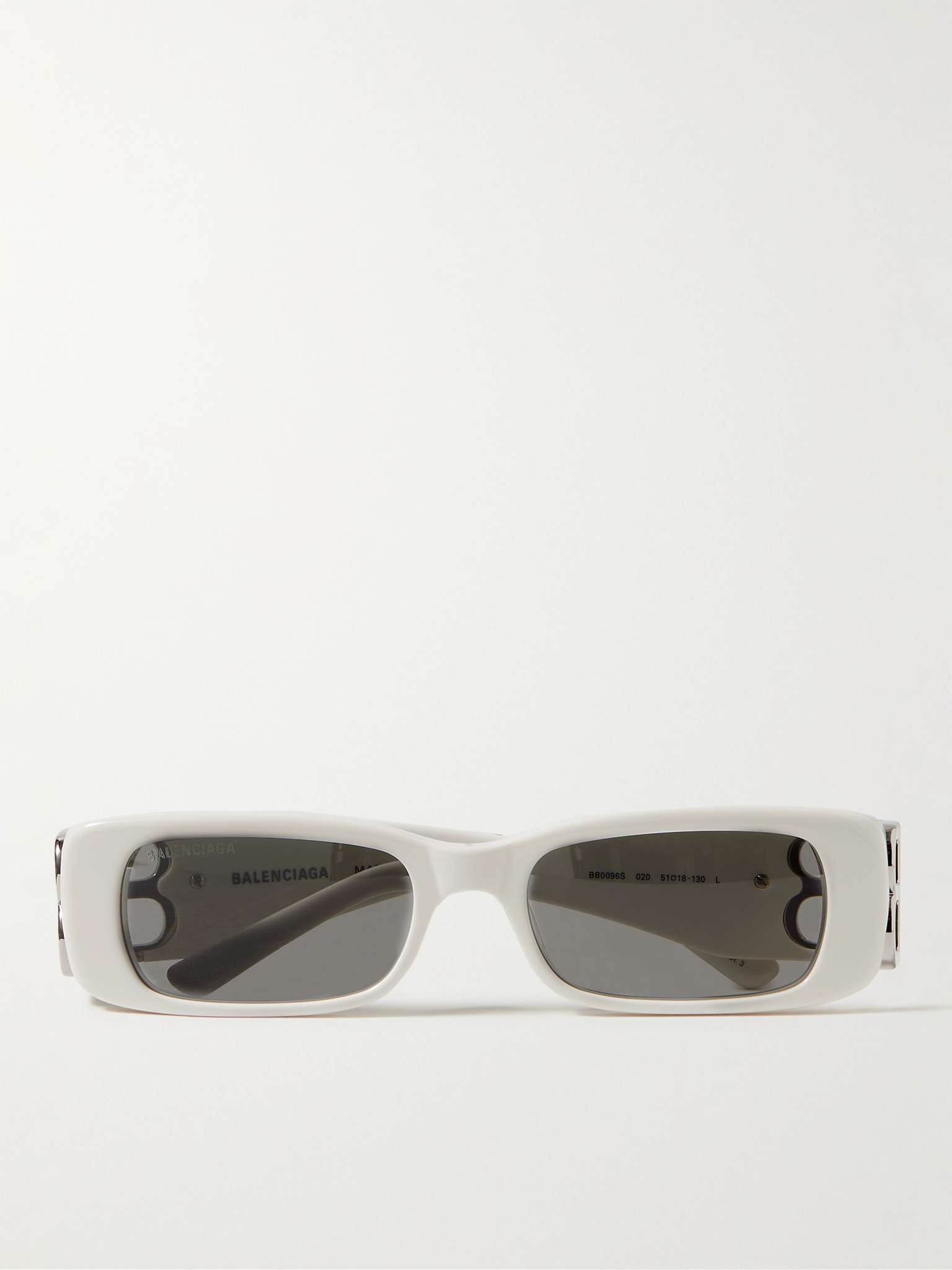 Rectangular-Frame Acetate and Silver-Tone Sunglasses - 1