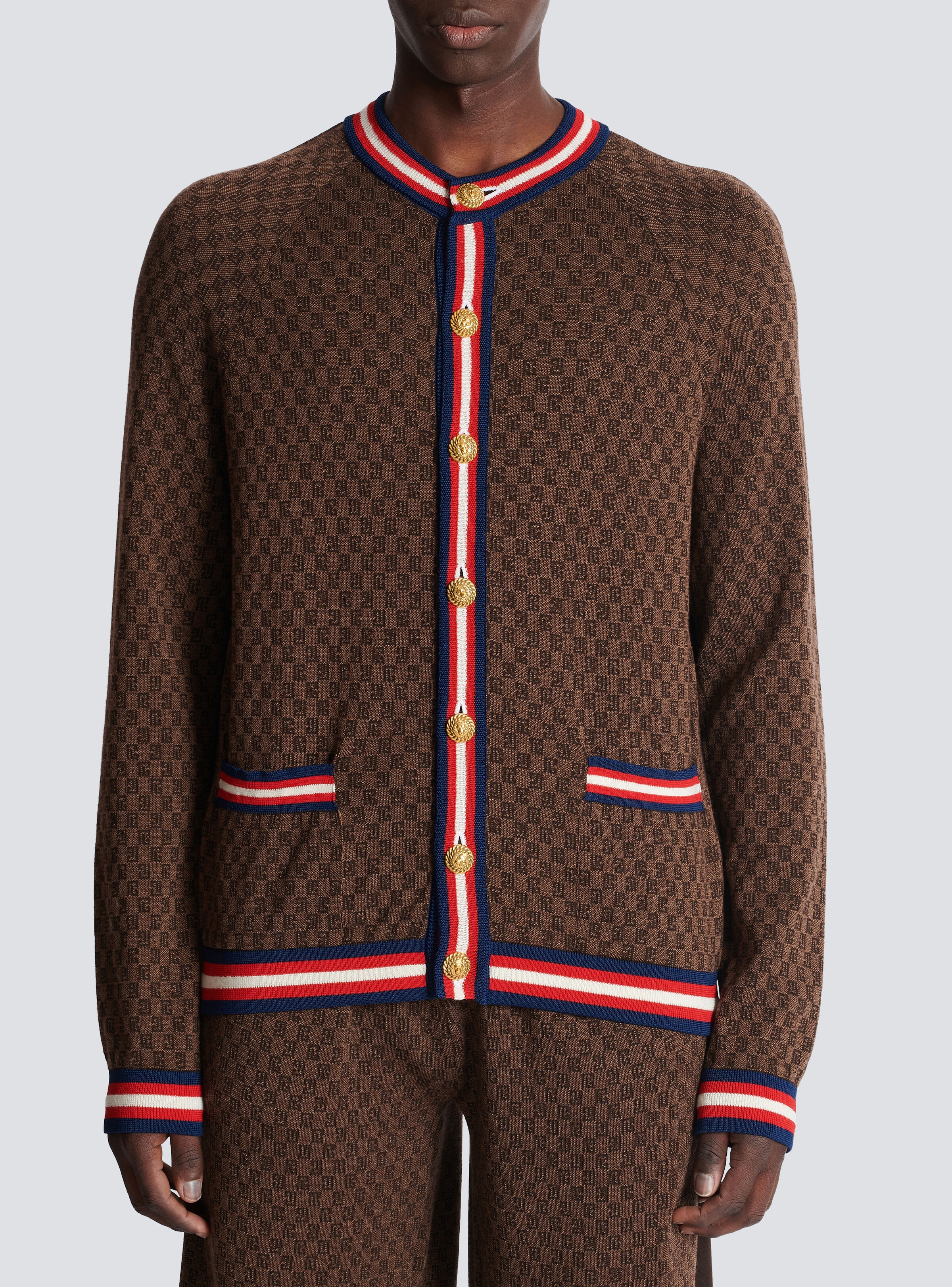 Monogrammed wool cardigan - 5