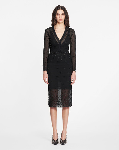 Lanvin SHEER EMBROIDERED-MESH FITTED CARDIGAN outlook