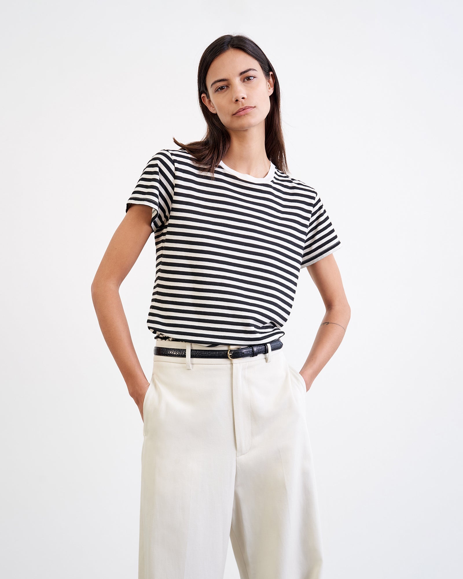STRIPED LANA CREWNECK TEE - 2