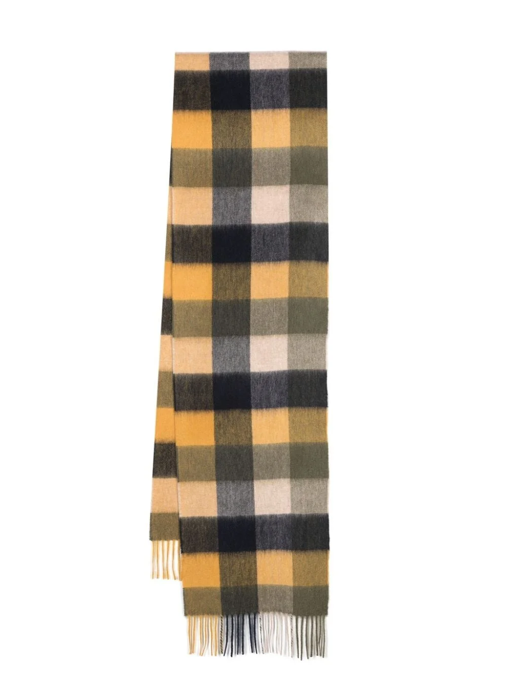 brushed-effect check-plaid scarf - 1