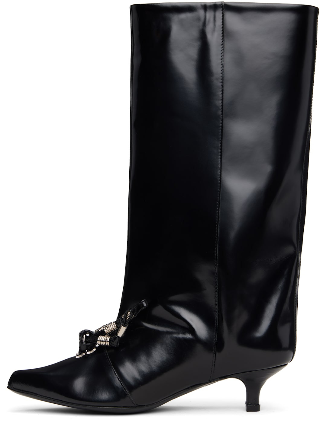 Black Leather Tall Boots - 3